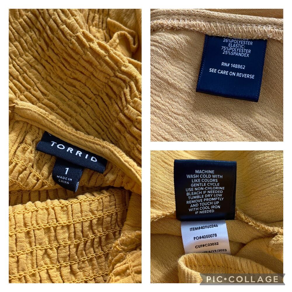TORRID Peplum Crinkle Gauze Smocked Top - Picture 11 of 11